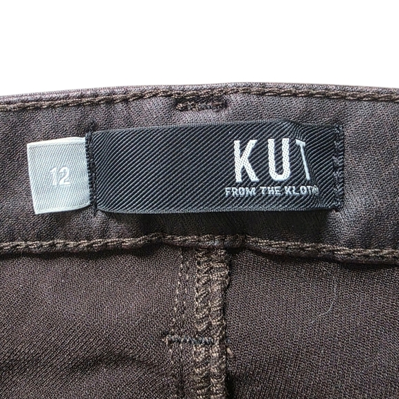 KUT From The Kloth Mia Toothpick Skinny Snake Print Pants, Brown, Size 12 - Picture 6 of 11